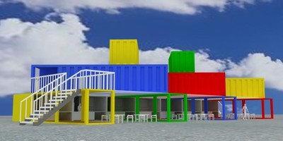 集装箱装配式建筑组合设计3D模型