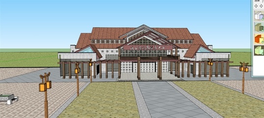 某旅游区游客服务中心建筑设计SU模型[原创]