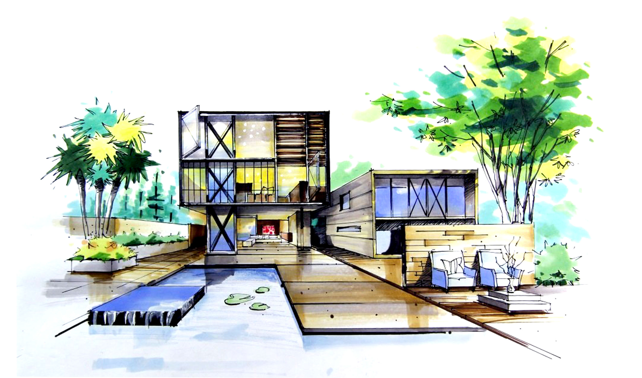 水晶石技法建筑设计手绘实例教程（第二版） 作品展示与建筑设计服务